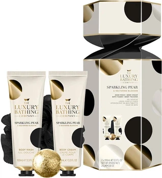 Набір подарунковий The luxury bathing Dazzling SPN по догляду за тілом для живлення і зволоження шкіри гель для душу/крем для тіла/бомбочка для ванни/мочалка