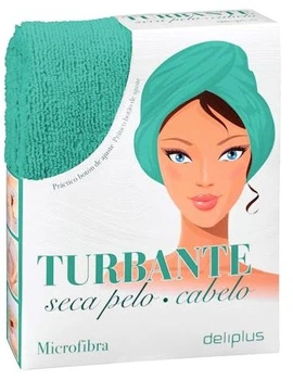 Рушник-тюрбан для сушіння волосся з мікрофібри Deliplus Dry Hair Turban бірюзовий