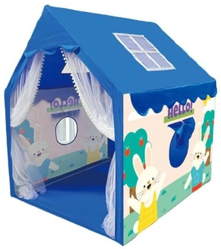 Дитячий намет Play Tent Будинок, віконце, фіранки, пластиковий каркас, 121х105х137 см (5888-16)