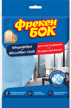 Серветка Фрекен БОК з мікрофібри Для скла та дзеркал (18300284)