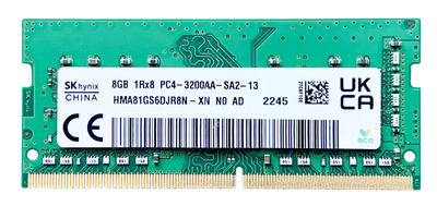Оперативна пам'ять SK hynix SODIMM DDR4 8Gb 1Rx8 3200Mhz PC4-3200AA-SA2-13 HMA81GS6DJR8N-XN