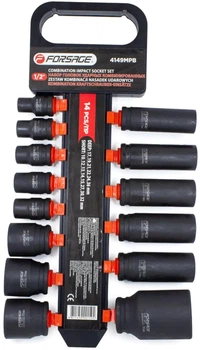 Набор ударных головок комбинированный Forsage 1/2'' 14 предметов (F-4149MPB)