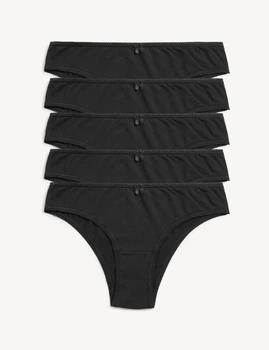Набор хлопковых трусиков Marks&Spencer бразилиана brazilians 14(42) 5 шт black 0121