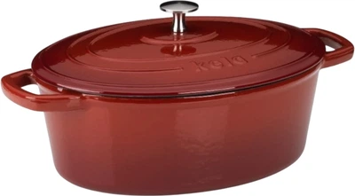 Гусятница чугунная с крышкой Kela Calido 29х23х11 см Красная 4 л (12860)