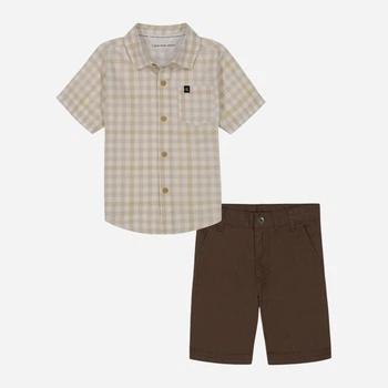 Дитячий літній комплект (сорочка + шорти) для хлопчика Calvin Klein 21626933 80 см Коричневий (1159824038)