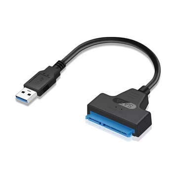 Кабель-адаптер SATA 3, 22pin to USB 6Gbps Black, Для HDD и SSD