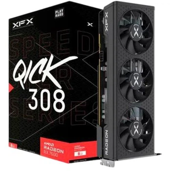 Відеокарта AMD Radeon RX 7600 8GB XFX Speedster Qick 308 Black (RX-76PQICKBY) Б/В