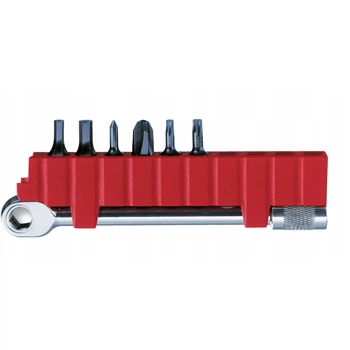 Набір біт Victorinox Swisstool 3.0306 з храповим ключем, 6 шт, червоний (Vx30306)