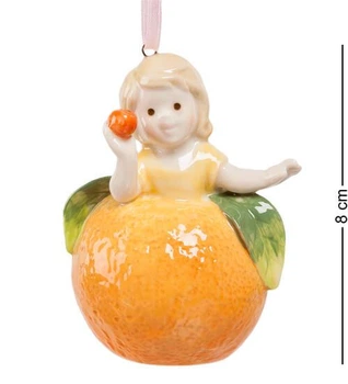 Подвесной колокольчик керамический Девочка-апельсинка 6*5*8 см. 6001526