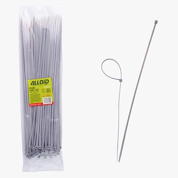 Хомут пластиковий Alloid 4.8 х 400 100 шт. в уп. cірий