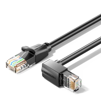 Патч-корд Vention Cat.6 UTP RJ45 угловой 90° вверх 2 м 1000 Мбит/с Черный (IBVBH)