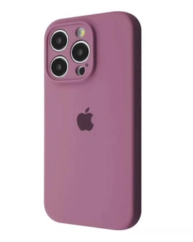 Чехол Premium Silicone Case з защитой камеры для iPhone 15 Pro black currant
