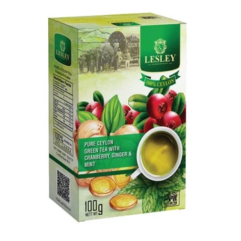 Чай зелений Lesley Cranberry Ginger Mint Green Tea 100г від