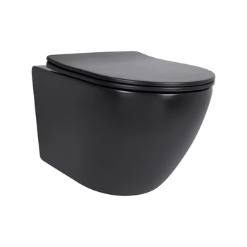 Унітаз підвісний Qtap Robin New Ultra Quiet Soft-close MATT BLACK QT13332381АSMB