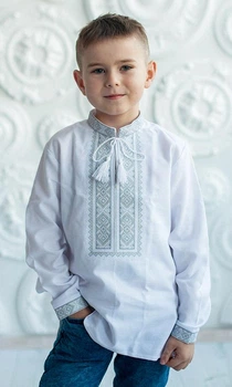 Дитяча вишиванка для хлопчика vishivano4ka 743-1 122-128 біла
