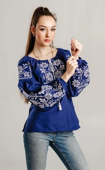 Вишиванка жіноча vishivano4ka 550-10 50 синя