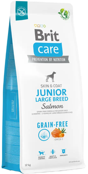 Беззерновий корм для цуценят великих порід з лососем Brit Care Dog Grain-free Junior Large Breed 12 кг