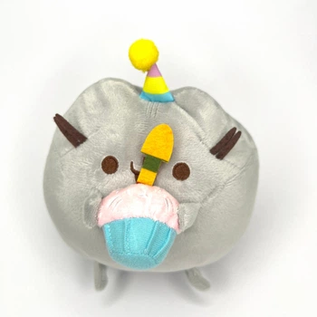 Мягкая Плюшевая Игрушка Plush Кот Пушин с кексом Pusheen 15 см серый (1024607)