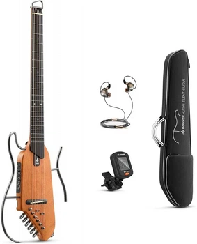 Silent гитара с чехлом и аксессуарами Donner Music HUSH-Ⅰ Silent Guitar Mahogany Natural EC1781