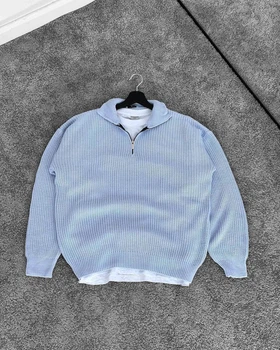 Свитер мужской MR Zip Oversize M голубой