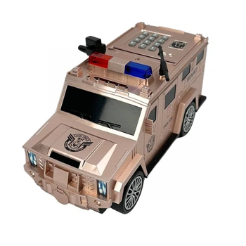 Копилка-сейф Полицейская машина WF-3018D 26.7 х 11.5 см электронная с кодовым замком золотистый