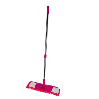 Швабра для мытья полов 110 см Time-to-clean 8042 телескопическая ручка розовый