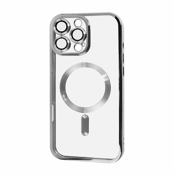 Чохол силіконовий протиударний WAVE Metal Color Case with MagSafe + захист камери для Apple iPhone 16 Pro Max (6.9") Silver