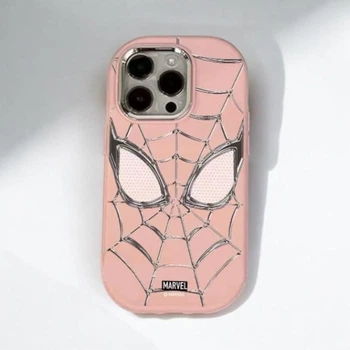 Чехол для iPhone 15 Plus матовый Spider Man, защитный, Розовый