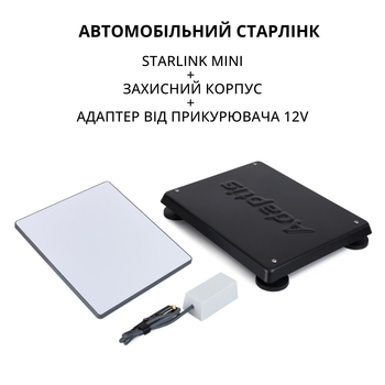 Автомобильный старлинк мини спутниковая система Starlink Mini для автомобиля с креплением на крышу авто с адаптером 12В Черный (Star_mini_auto_B)