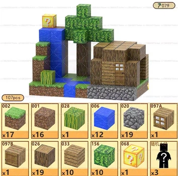 Конструктор для детей Minecraft на магнитах, 107 деталей [X104]