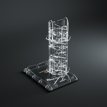 Akcesoria do gier w kości Gamegenic Podstawka Crystal Twister Premium Dice Tower (4251715410387)