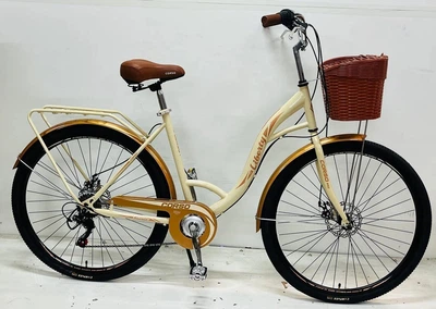 Женский городской велосипед 28 дюймов Corso «Liberty» LR-28406 с корзинкой Shimano 7 скоростей