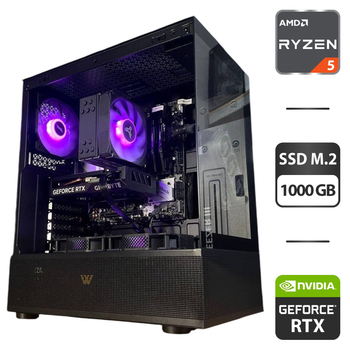 Сборка под заказ: игровой ПК 1stPlayer Mi7 Pro Tower / AMD Ryzen 5 5600 (6 (12) ядер по 3.5 - 4.4 GHz) / 32 GB DDR4 / 1000 GB SSD M.2 / nVidia GeForce RTX 4060, 8 GB GDDR6, 128-bit / 750W