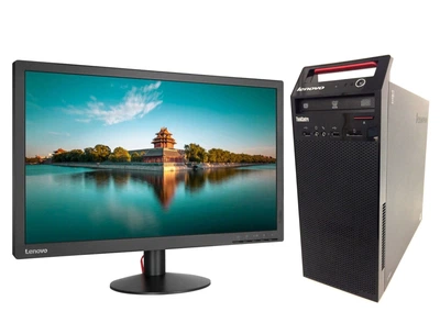 Комплект ПК: Lenovo ThinkCentre E73 Tower / Intel Core i3-4170 (2 (4) ядра по 3.7 GHz) / 8 GB DDR3 / 500 GB HDD / Intel HD Graphics 4400 + Монитор Lenovo ThinkVision T2224d / 22" (1920x1080) IPS / 1x DP, 1x VGA / VESA 100x100 б/у