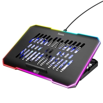 Подставка для ноутбука HOCO DH19 Cool RGB notebook cooling stand 17" Black