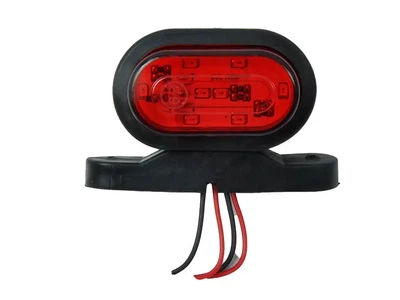 Габарит рожки прямой 5*8см 12/24v мини-овальный красный+белый 8+8LED KIR MRT-303