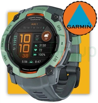 Смарт-годинник Garmin Instinct 3 з амолед дисплеєм (010-03020-01) 50 мм AMOLED, колір бірюзовий/сірий