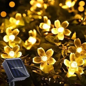 Гірлянда на сонячній батареї 6,5м 30 Led Жовта святкове освітлення для саду дому вулиці прикраси підсвітка клумби світодіодна 2280
