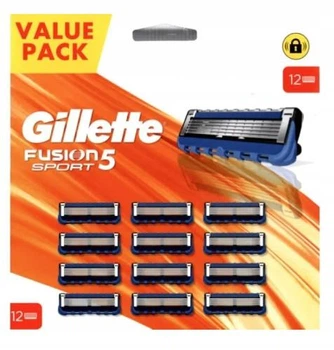 Сменные картриджи для бритья (лезвия кассеты) мужские Gillette Fusion 5 SPORT, 12 шт