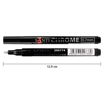 Маркер зеркальный Santi Chrome 390774 0.7 мм серебристый