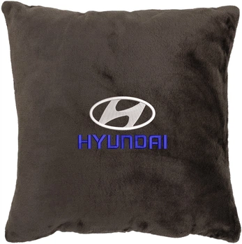 Подушка декоративна Evatech Hyundai Коричнева з вишивкою 35х35 см (MPCSSZV013)