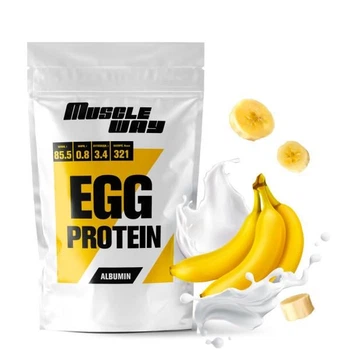 Протеин яичный MuscleWay 85,5% альбумин 500 г в порошке на 14 порций Банан (21-125-alb-mw-rs500b)