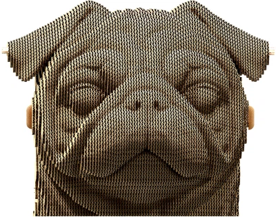 3D пазл-конструктор Cartonic 3D Puzzle Pug Мопс Картонный (CARTPUG)