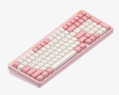 Бездротова механічна клавіатура NuPhy Halo96 V2 / Lemon (tactile, 55gf) / Color - Sakura Fizz / Hot-Swappable, RGB, ANSI US