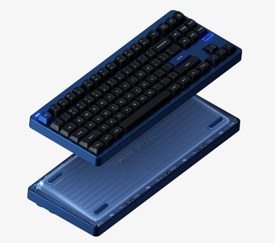 Бездротова механічна клавіатура NuPhy Gem80 / Lemon (tactile, 55 gf) / Color - Mystic Indigo / Hot-Swappable, RGB, ANSI US