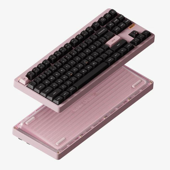 Дротова механічна клавіатура NuPhy Gem80 / Raspberry (linear, 46 gf) / Color - Inca Rose / Hot-Swappable, RGB, ANSI US