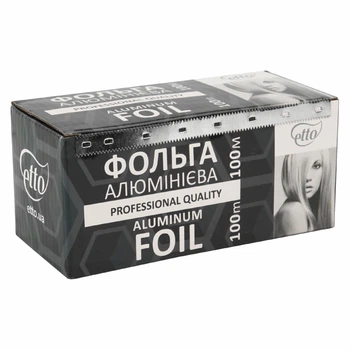 Фольга в коробці з відрізною лінійкою, 14мк, в рулоні, 100м, Etto