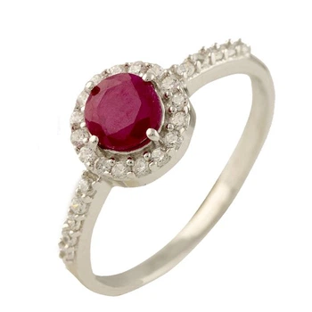 Серебряное кольцо с натуральным рубином 1.05ct, вес изделия 1,95 гр (1231616)