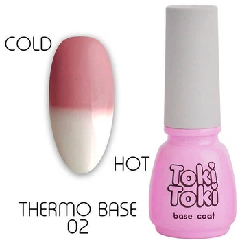 База для ногтей термо (розовая, белая) Thermo Base TB02 Toki Toki 5 мл