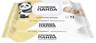 Вологі серветки Сніжна панда Ромашка для немовлят 72 шт (4820183970473_1)